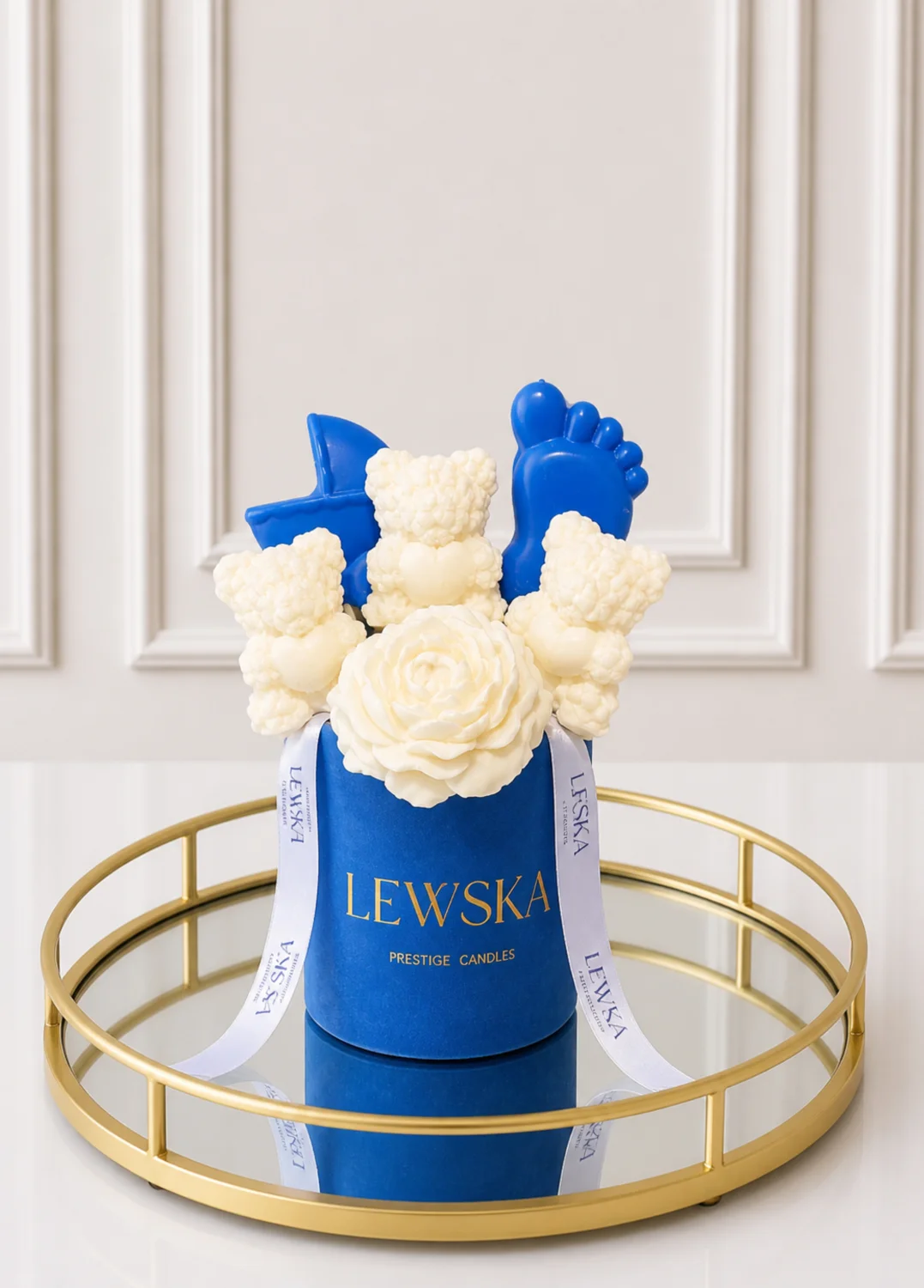 Flowerbox sojowy  M niebieski Baby Boy