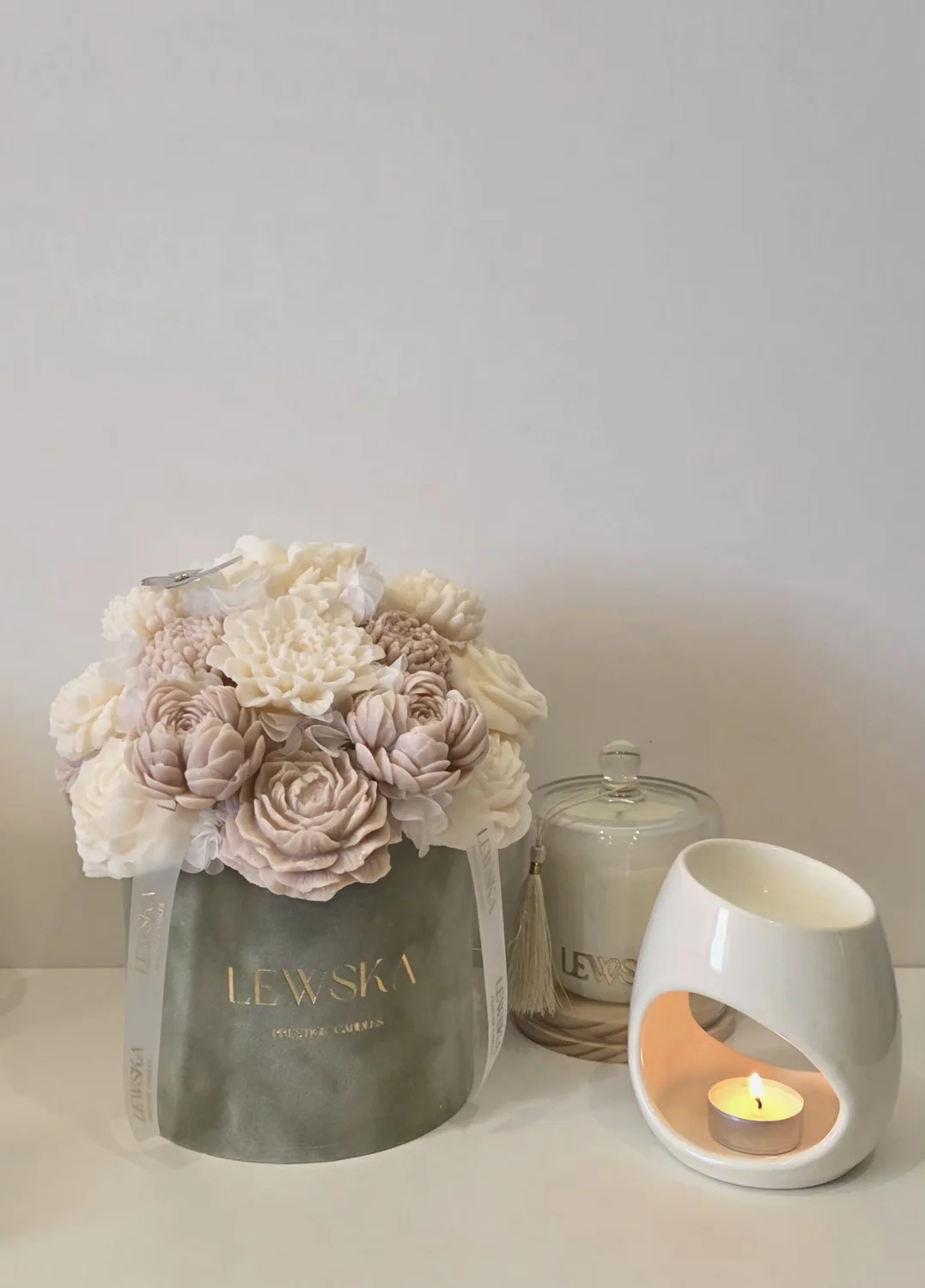 Kominek ceramiczny złamana biel