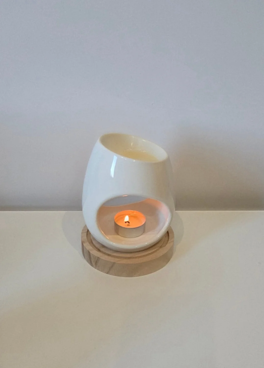 Kominek ceramiczny złamana biel