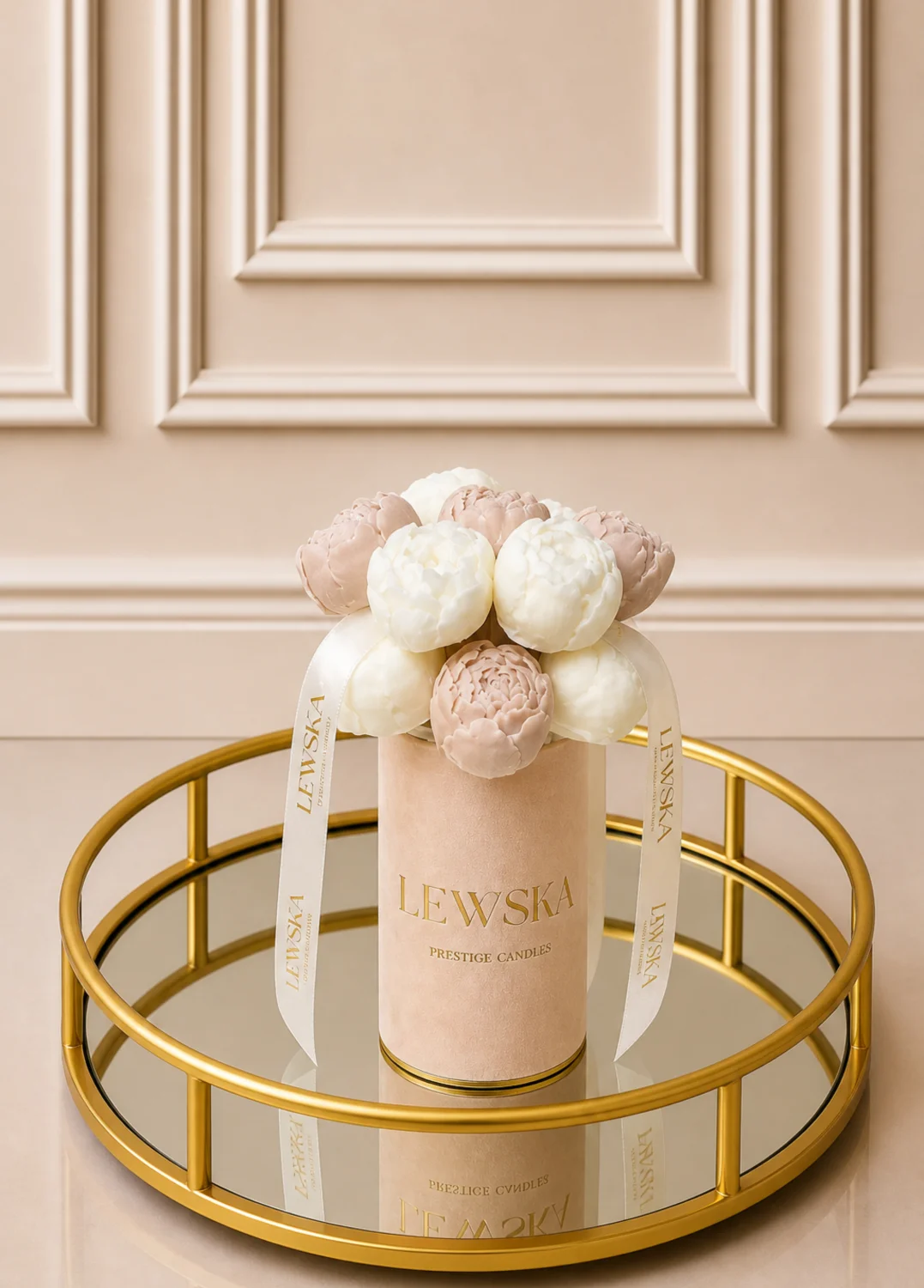 Flowerbox  S-  biało- beżowe mini pąki- kolor pudełka do wyboru