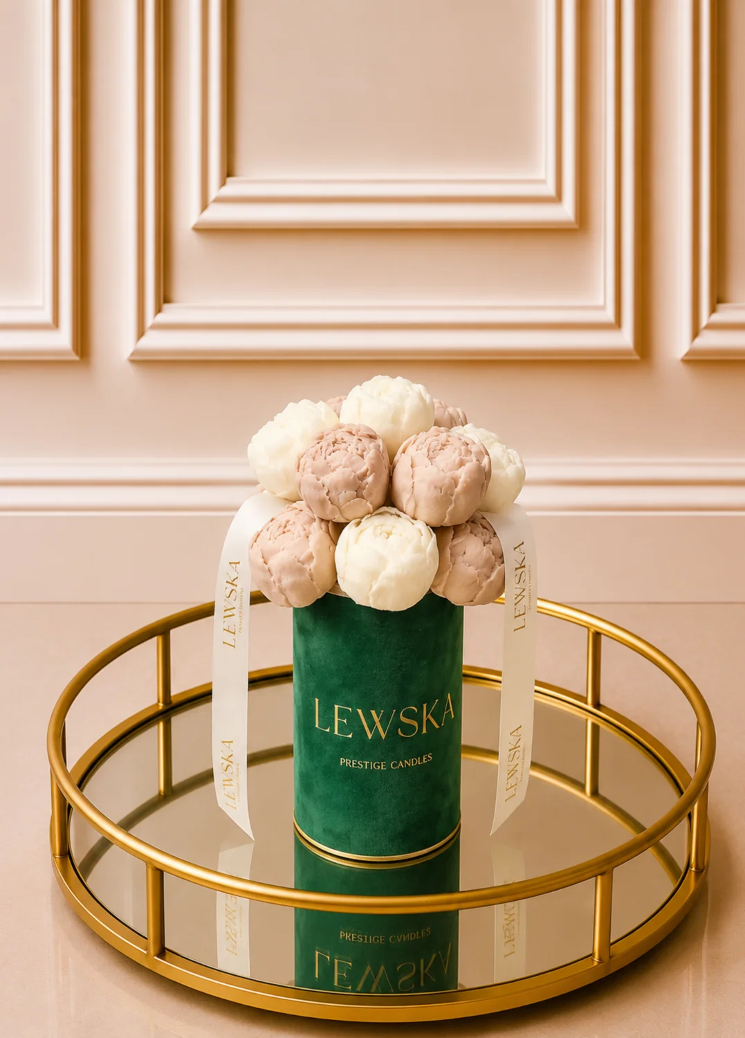 Flowerbox  S-  biało- beżowe mini pąki- kolor pudełka do wyboru