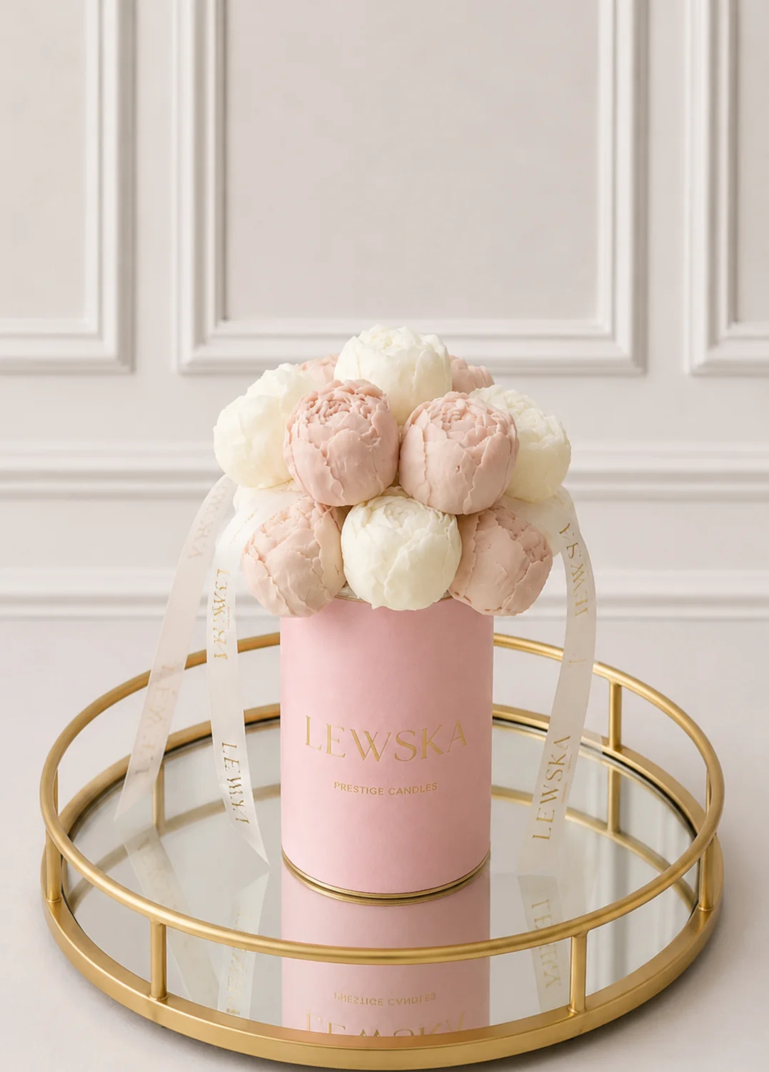Flowerbox  S-  biało- beżowe mini pąki- kolor pudełka do wyboru
