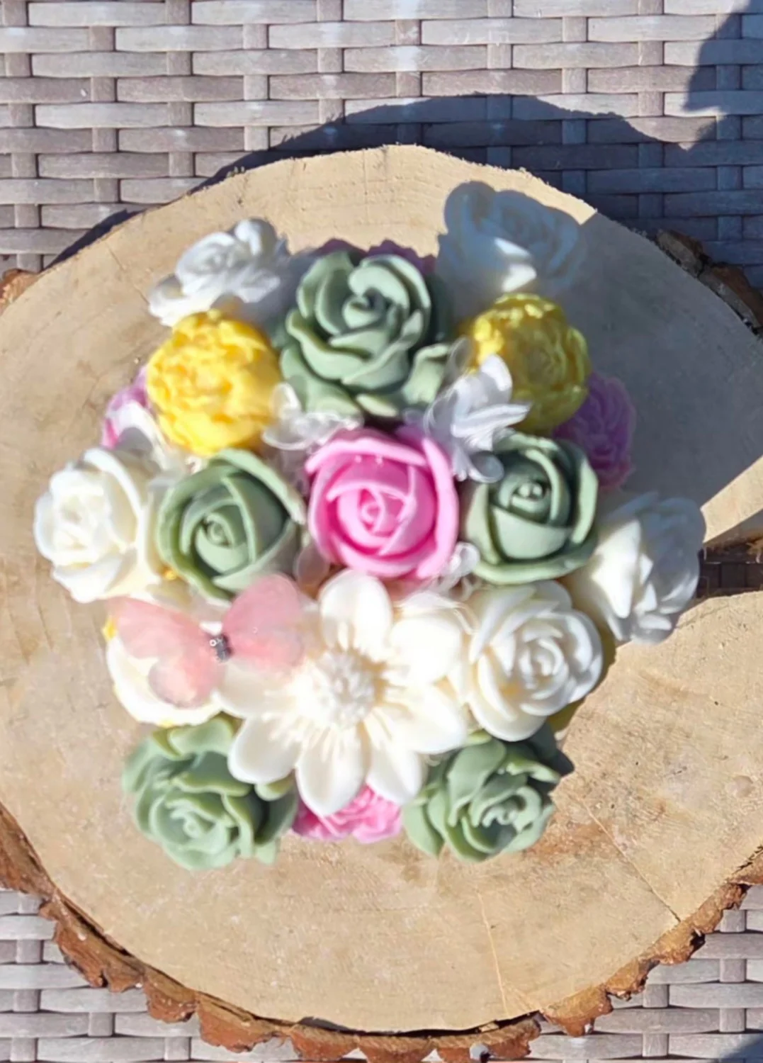 Flowerbox  sojowy M szary -Kolorowa Wiosna 