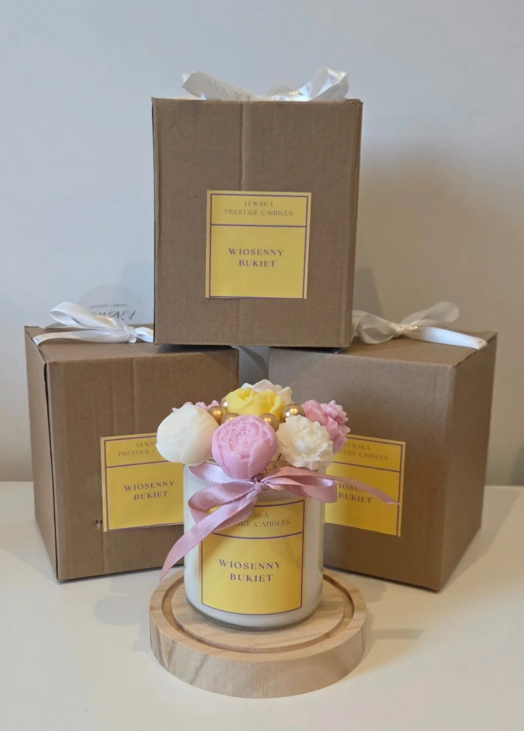 Mini bukiet w  świecy w szkle