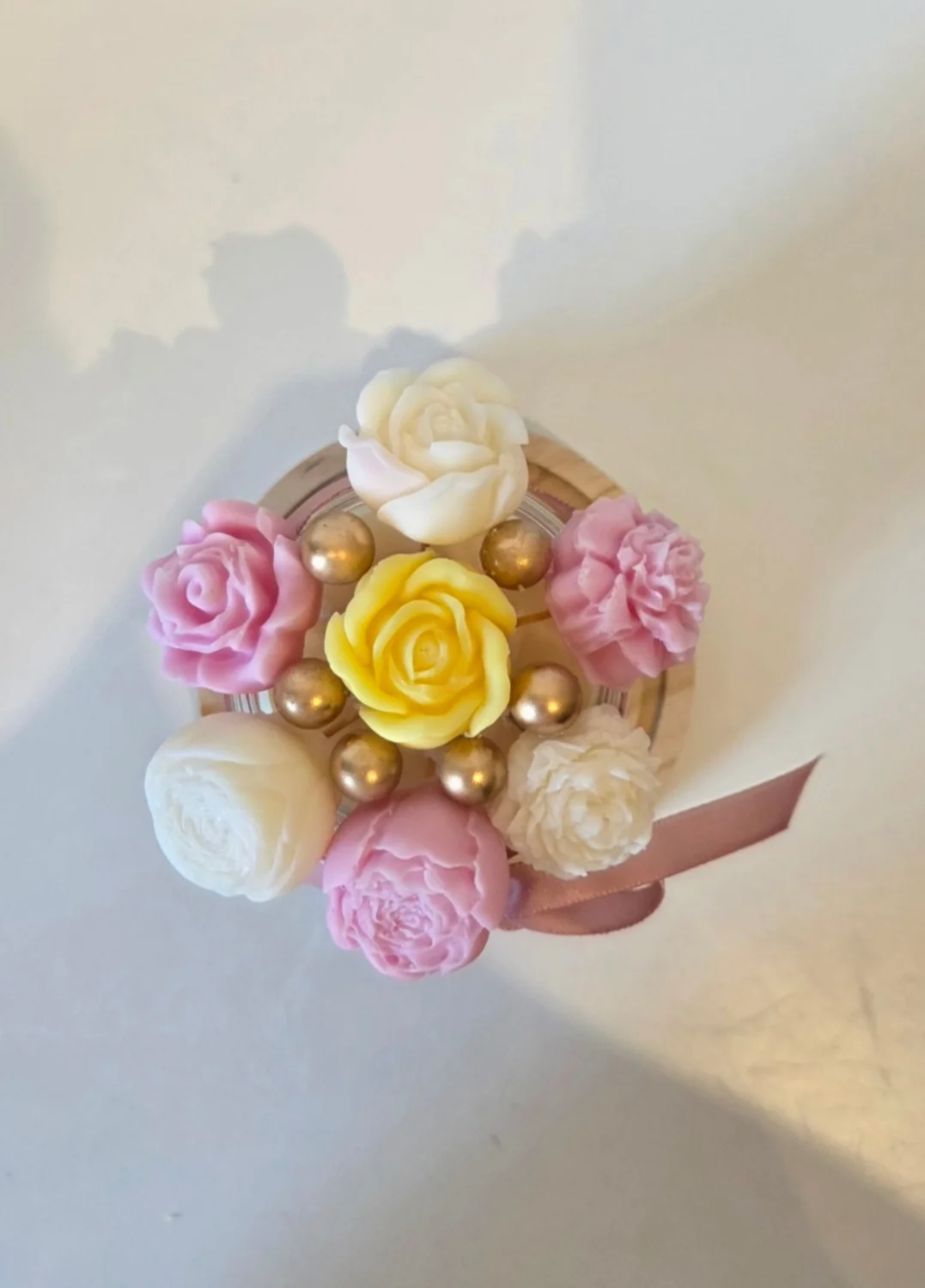 Mini bukiet w  świecy w szkle