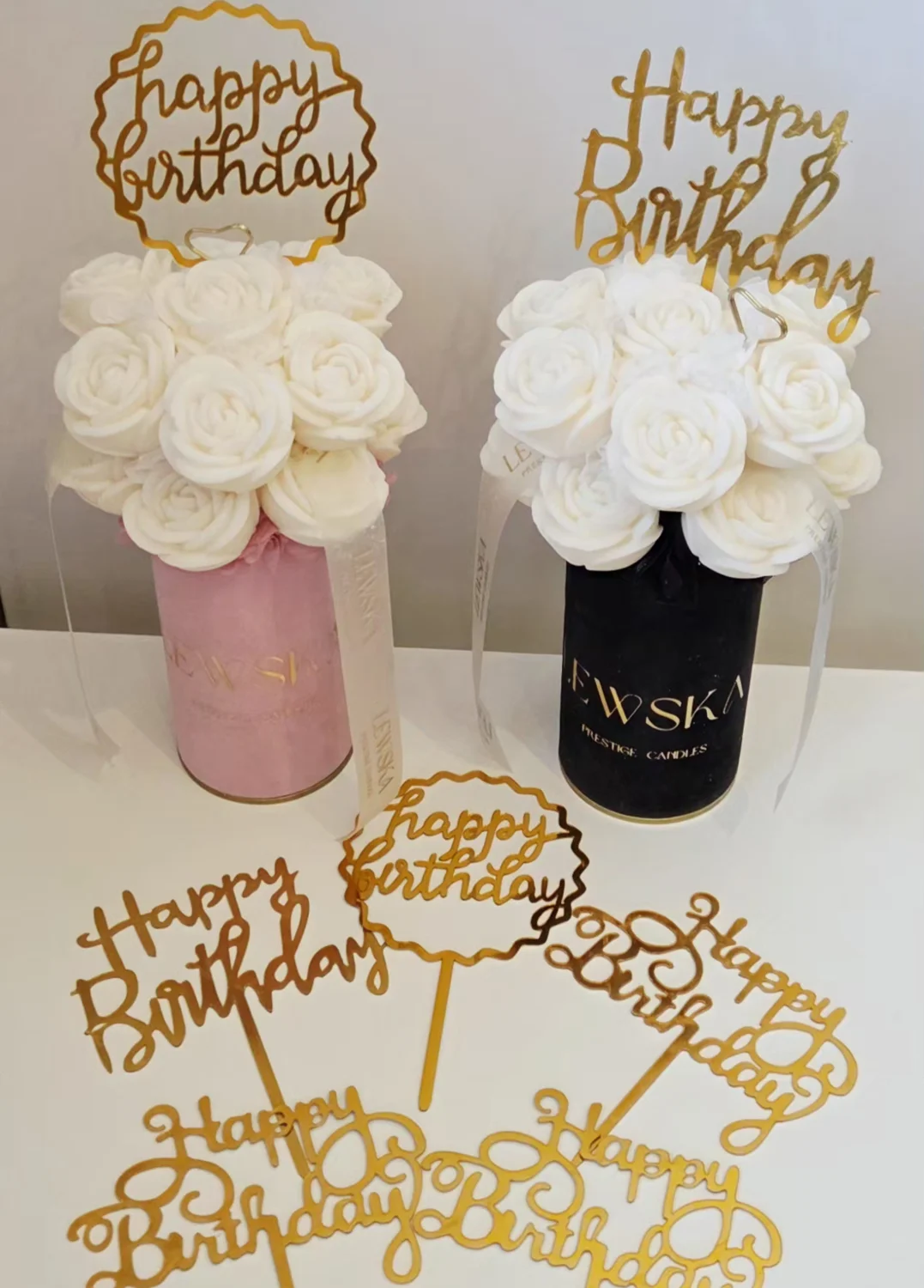 Złoty topper urodzinowy