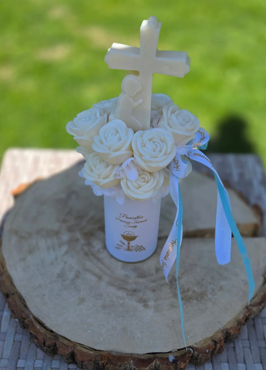 Flowerbox S Komunia Święta Krzyżyk Chłopiec