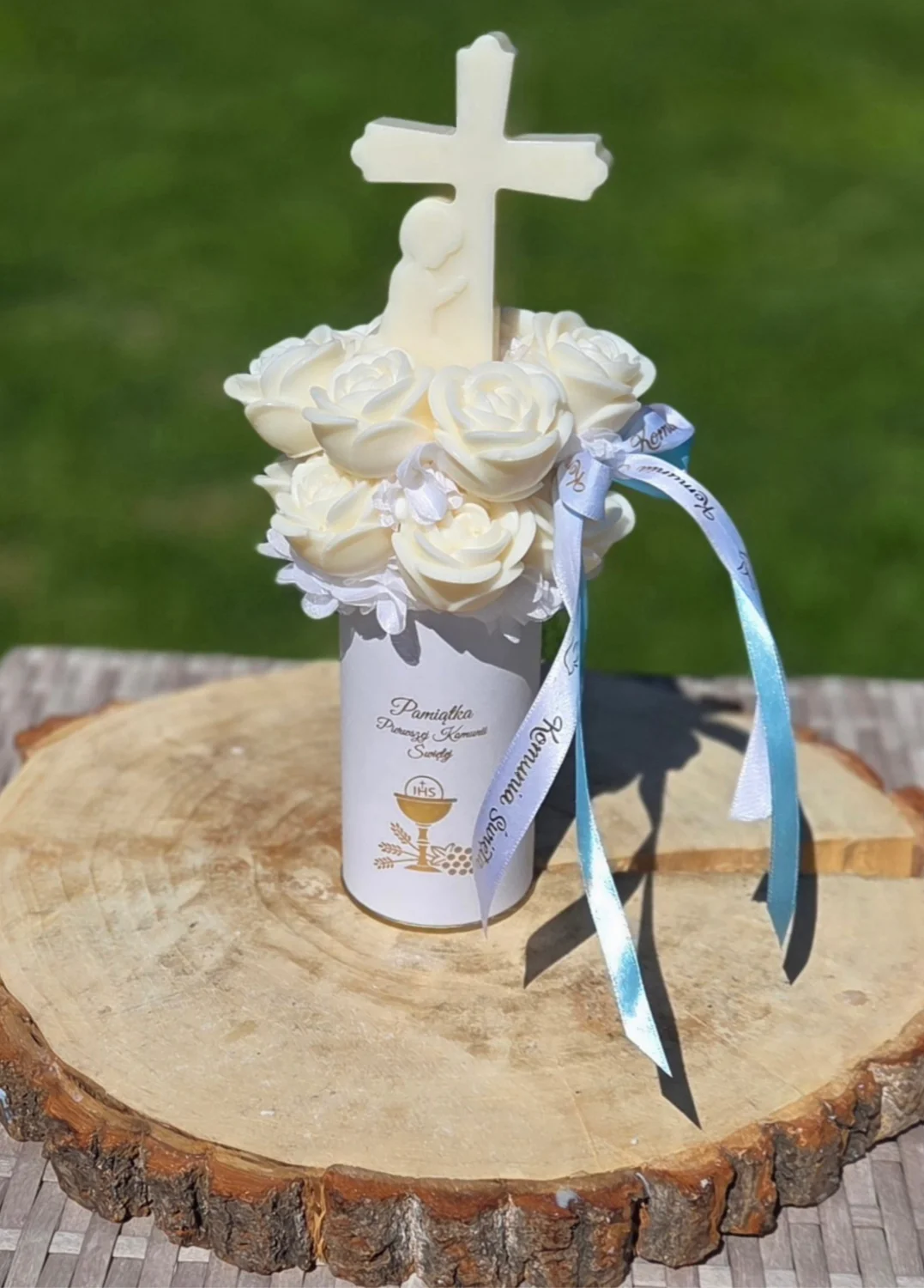 Flowerbox S Komunia Święta Krzyżyk Chłopiec