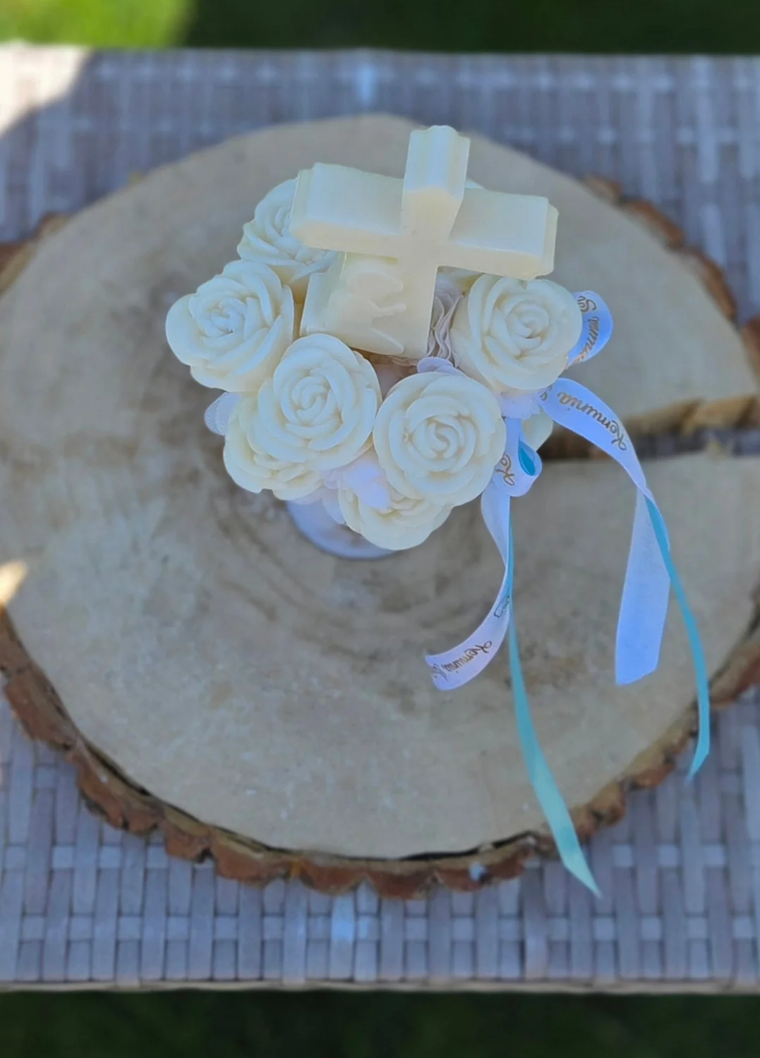 Flowerbox S Komunia Święta Krzyżyk Chłopiec