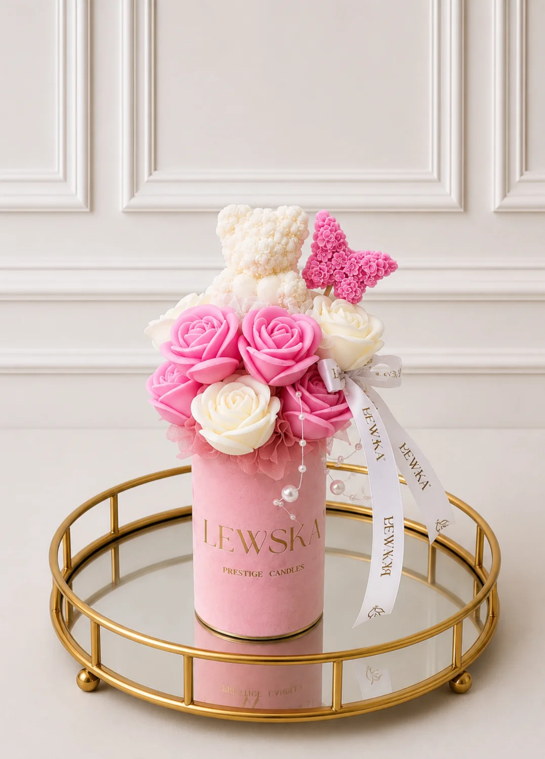 Flowerbox Baby Shower / urodziny z Misiem i Różami