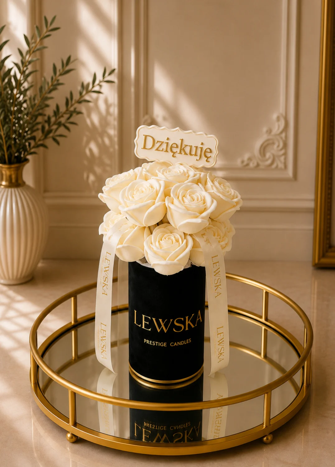 Flowerbox S czarny Dziękuję 