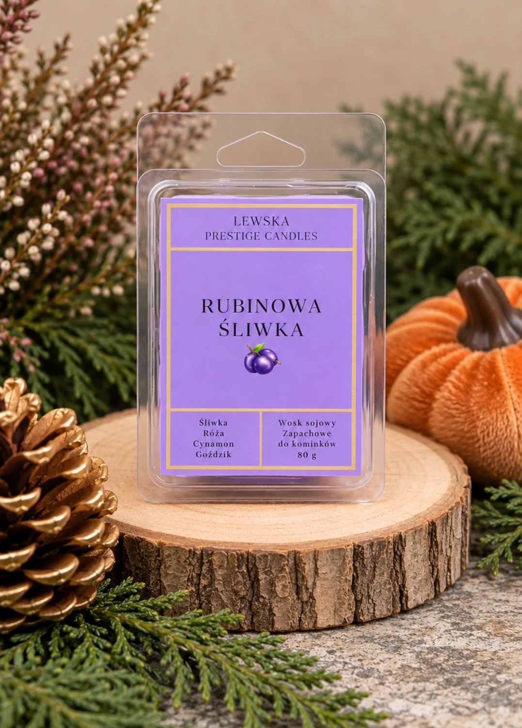 Wosk zapachowy do kominka "Rubinowa Śliwka"