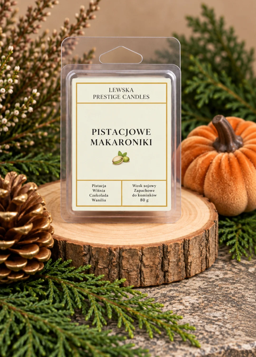 Wosk zapachowy do kominka  "Pistacjowe Makaroniki"