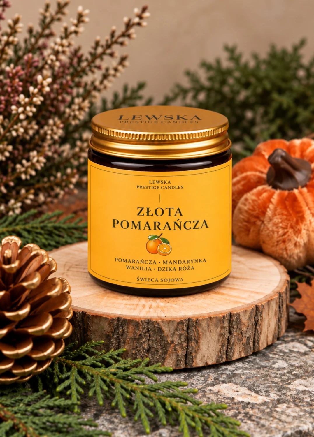 Świeca sojowa w szkle Złota Pomarańcza 95 gr